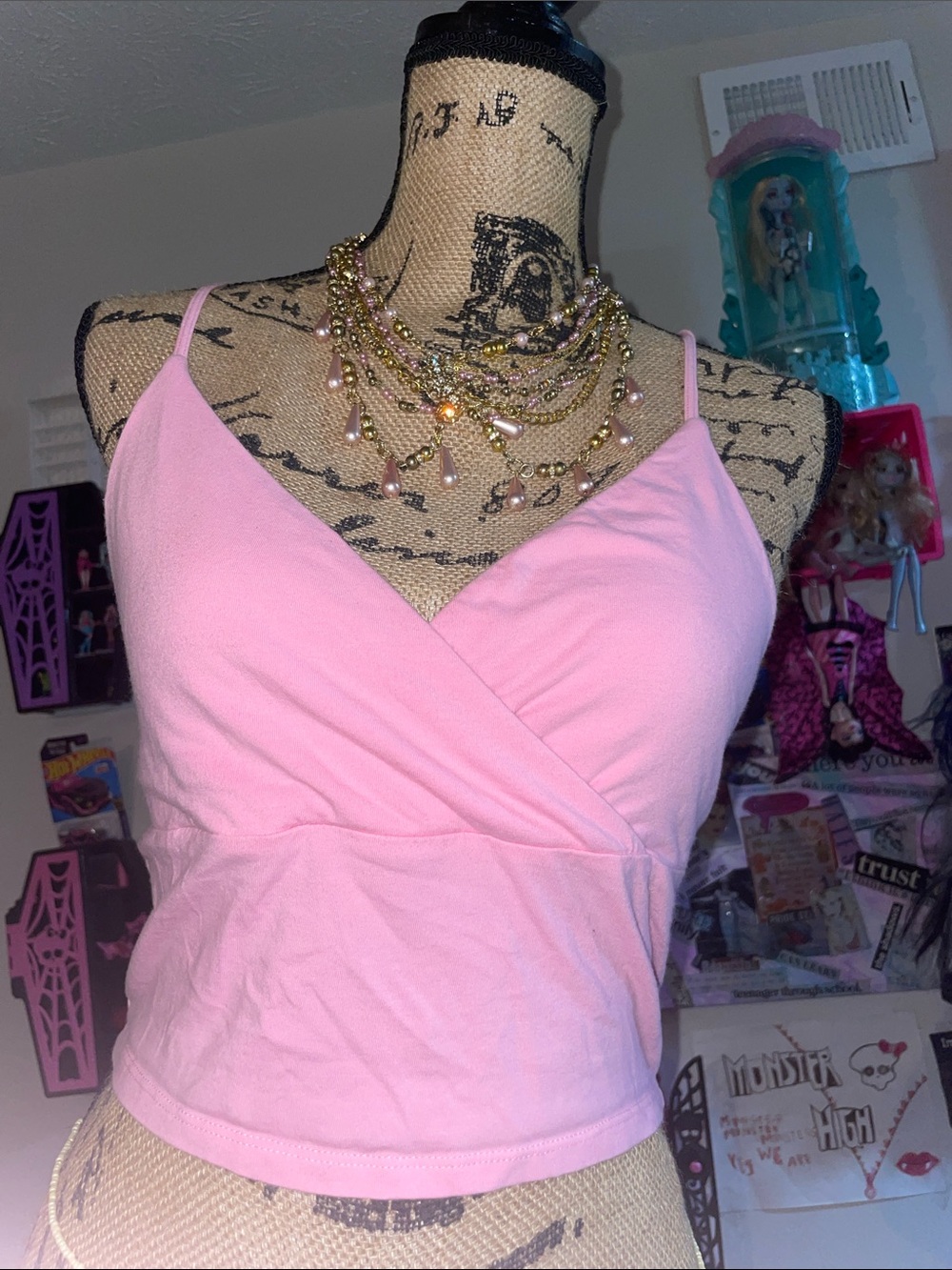 Hollister Light Pink Wrap V-Neck Spaghetti Strap Cami